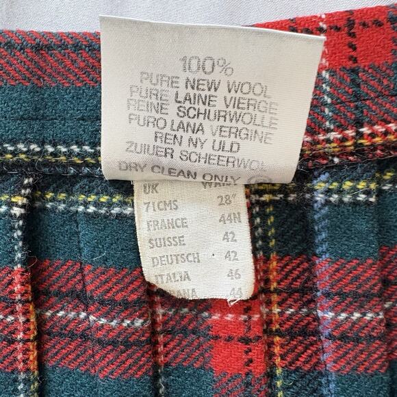 Vtg Laird Portch of Scotland Red Tartan Plaid Wrap Skirt Wool Waist 28 *read* - Picture 10 of 13